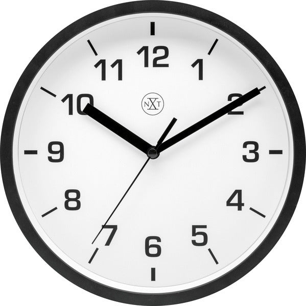 Nächste Zeit Weitere NX-7321WW Wanduhr NXT-Durchmesser 20 cm Kunststoff schwarz, weißes Zifferblatt