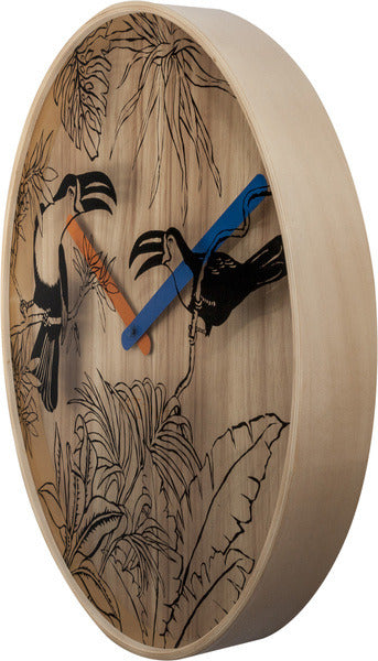 Nächste Zeit NEXTIME NE-3230 Wanduhr Tropica Ø40 Holz