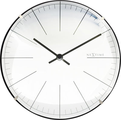 NÄCHSTEMETE NEXTIME NESTIME NE-3506WI Wanduhr Stripe Ø20 Glasweiß