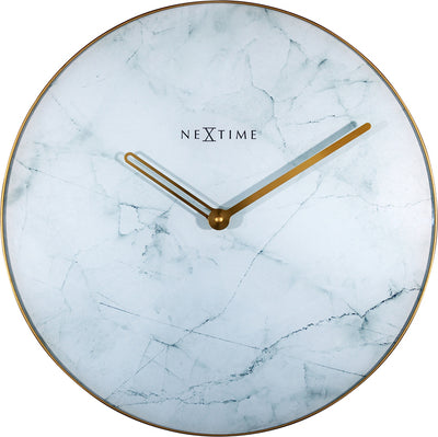 NÄCHSTE IMMIME NEXTIME NE-8189WI WALL-Uhr Marmor Ø 40 cm Weiß