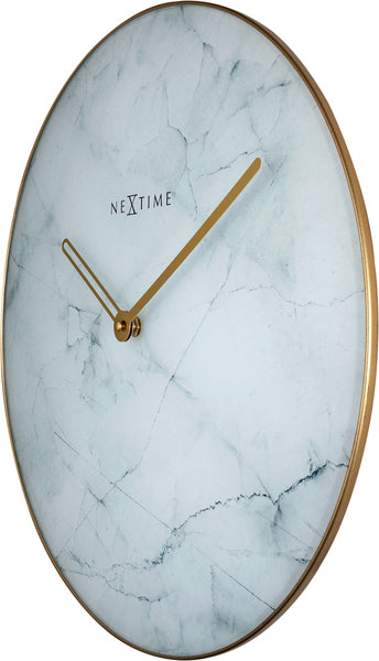 NÄCHSTE IMMIME NEXTIME NE-8189WI WALL-Uhr Marmor Ø 40 cm Weiß