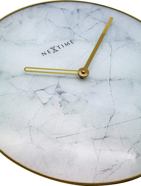 NÄCHSTE IMMIME NEXTIME NE-8189WI WALL-Uhr Marmor Ø 40 cm Weiß