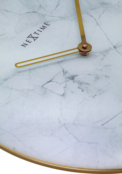NÄCHSTE IMMIME NEXTIME NE-8189WI WALL-Uhr Marmor Ø 40 cm Weiß