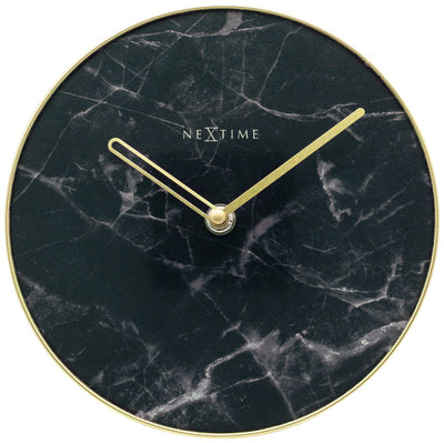 Nächste Zeit Nextime NE-5222ZW Tischuhr Marmor Tabelle 20 cm Glas schwarz