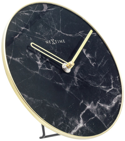 Nächste Zeit Nextime NE-5222ZW Tischuhr Marmor Tabelle 20 cm Glas schwarz