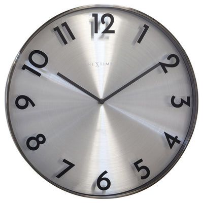 Nächste Zeit NEXTIME NE -3289GS Metallwanduhr 40 cm -Quiet Uhr Metallreflexion