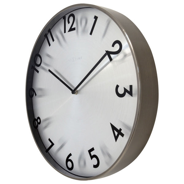 Nächste Zeit NEXTIME NE -3289GS Metallwanduhr 40 cm -Quiet Uhr Metallreflexion