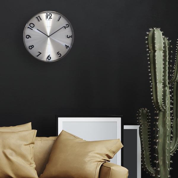 Nächste Zeit NEXTIME NE -3289GS Metallwanduhr 40 cm -Quiet Uhr Metallreflexion