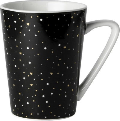 Niederländische Rose Dutch Rose Loft Schwarz -Weiß -Becher Schwarz mit Glitzer 31 Cl