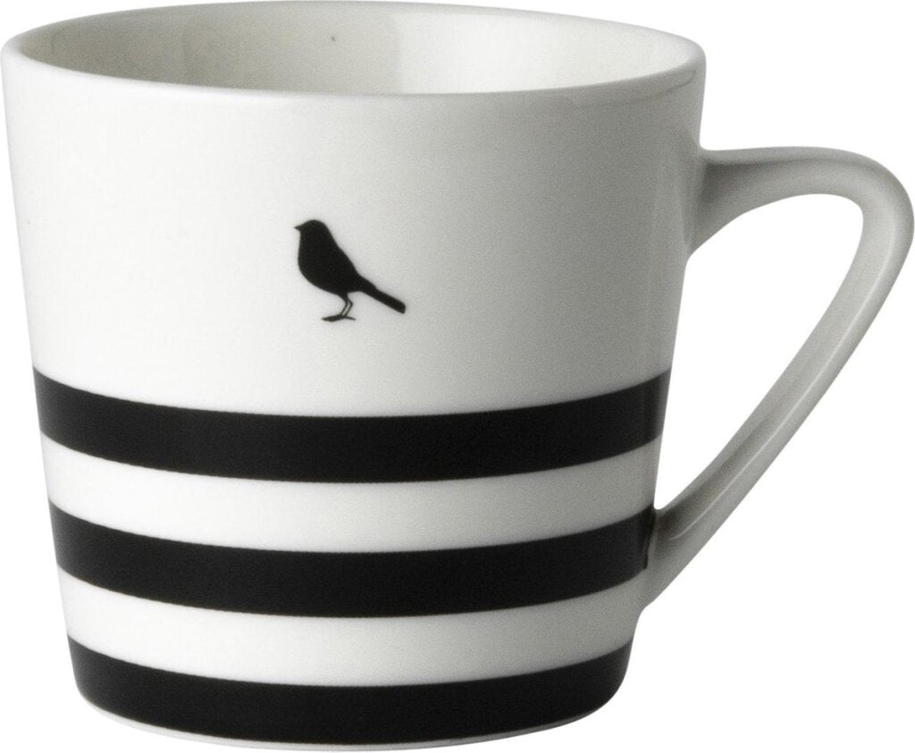 Niederländische Rose Dutch Rose Loft Schwarz -Weiß -Kaffeetasse Grafikstreifen 20 Cl