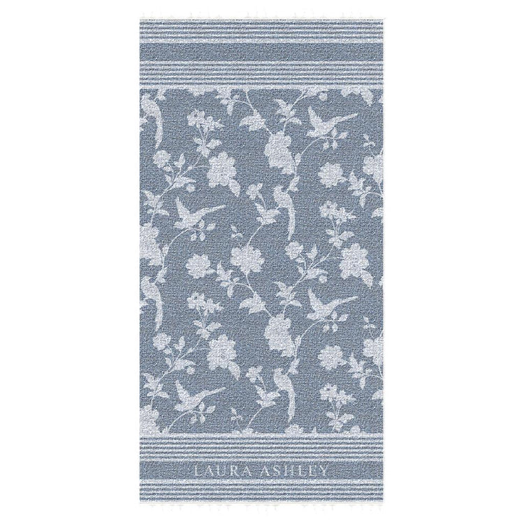 Laura Ashley Laura Ashley Hamam Stoff Elvoren Mitternacht 90x180 cm blau weiß