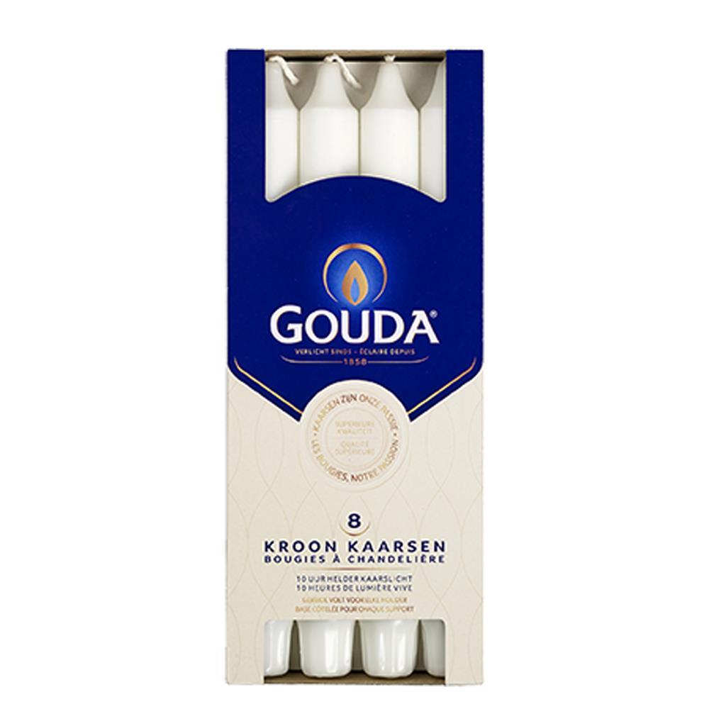 Gouda Gouda Kronkaarsen 24x2,4 cm 8 Stücke weiß