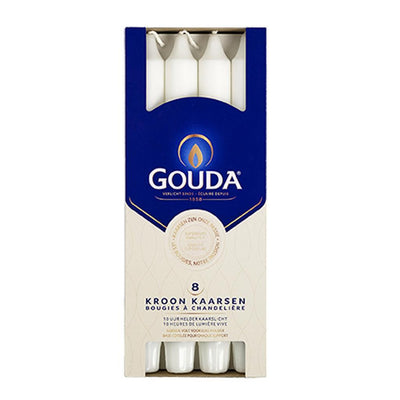 Gouda Gouda Kronkaarsen 24x2,4 cm 8 Stücke weiß
