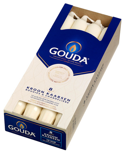 Gouda Crown Candles 8 Stück Elfenbein