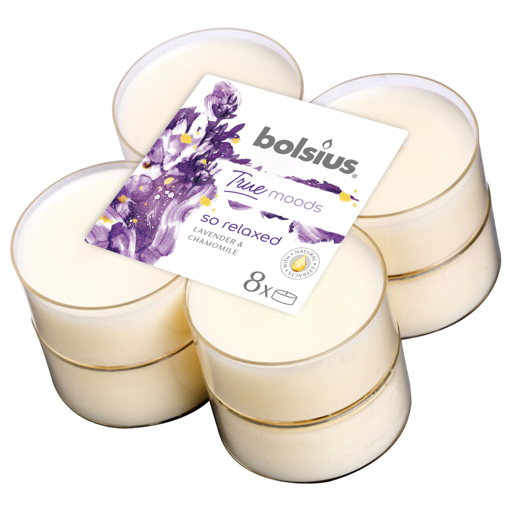 Bolsius Bolsius wahre Stimmungen Maxilholschen Lavendel-Kamille 8 Stücke