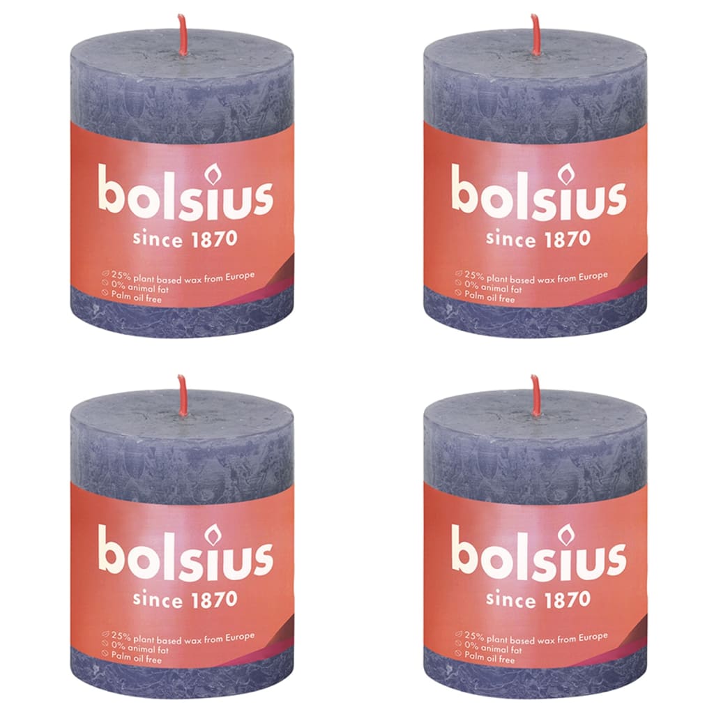 Bolsius Bolsius Stollen Shine 4 St rustikal 80x68 mm Twilight Blau