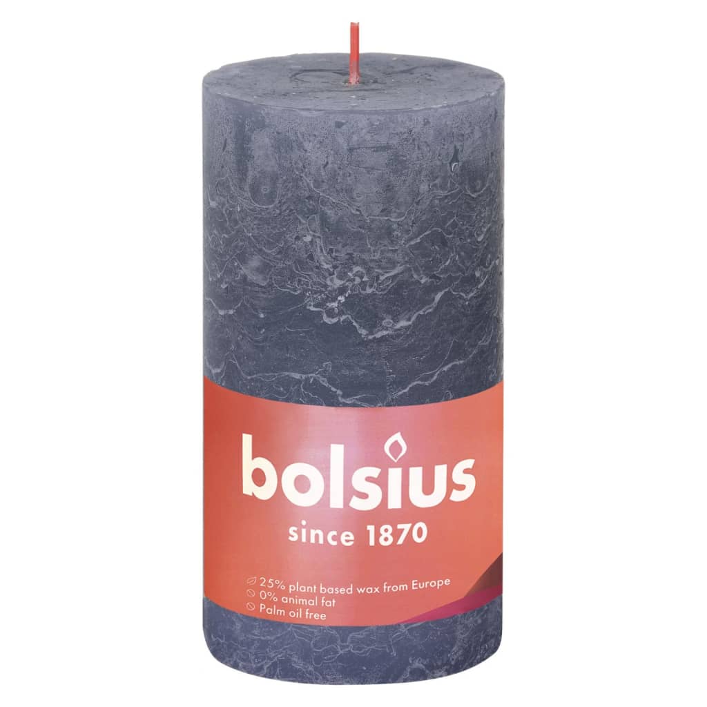 Bolsius Bolsius Stollen Shine 4 St rustikal 130x68 mm Twilight Blau