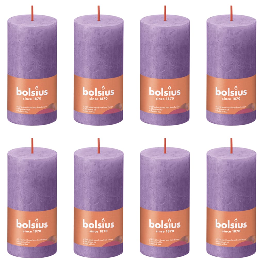 Bolsius Bolsius Stollen Shine 8 St rustikal 100x50 mm lebhaft violett