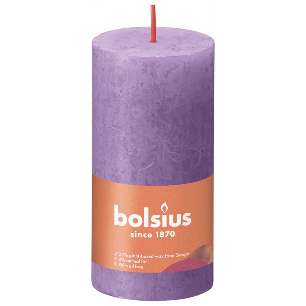Bolsius Bolsius Stollen Shine 8 St rustikal 100x50 mm lebhaft violett