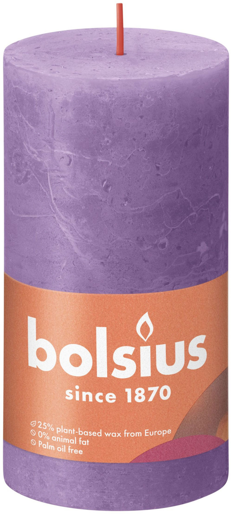 Bolsius Stub Kerze rustikaler lila 130 x 68 mm