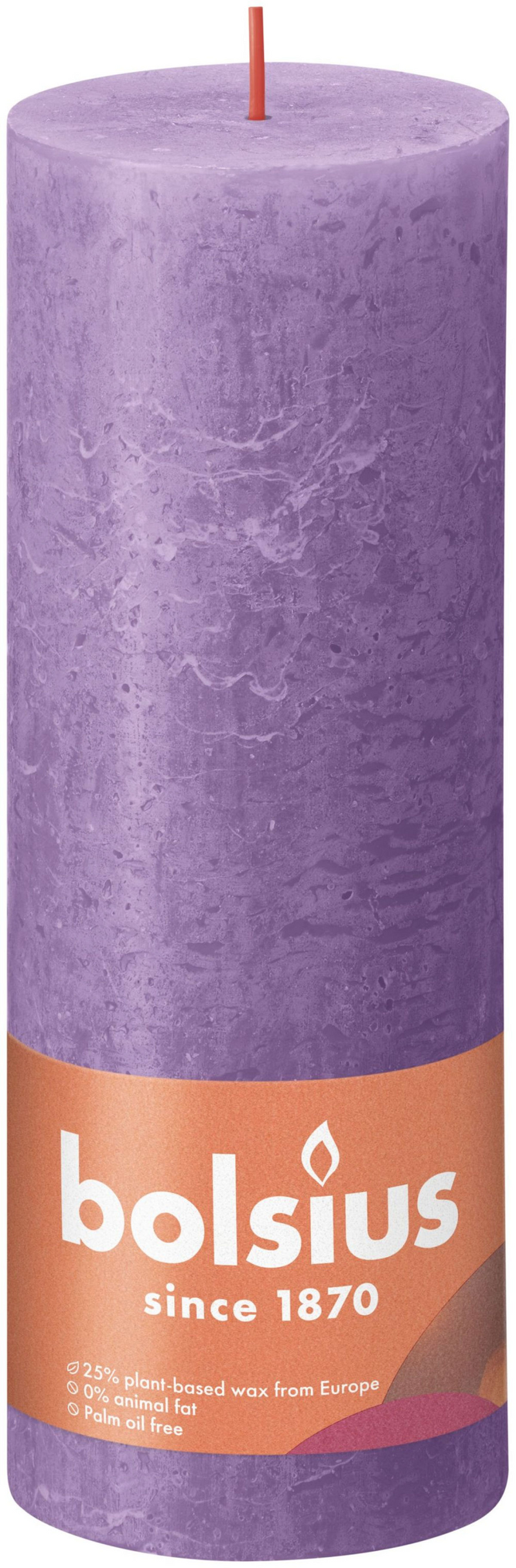 Bolsius Stub Kerze rustikaler lila 190x68 mm