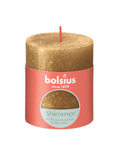 Bolsius Bolsius Stub Kerze Schimmer 8x6,8 cm Gold