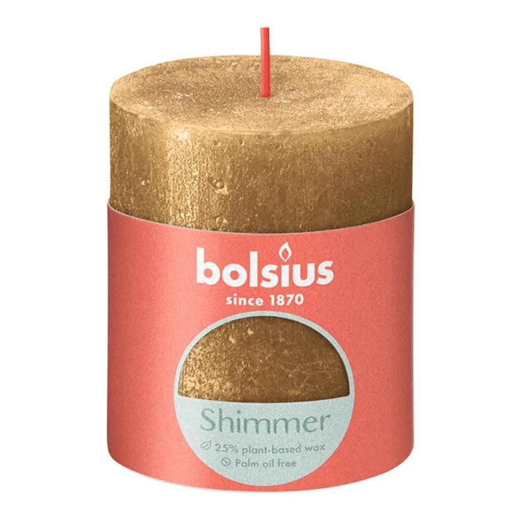 Bolsius Bolsius Stub Kerze Schimmer 8x6,8 cm Gold
