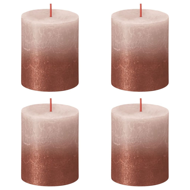Bolsius Bolsius Stollen Sunset 4 St Rustiek 80x68 mm Mistro -Pink und Bernstein