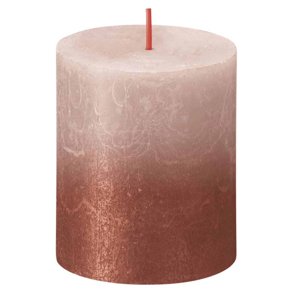 Bolsius Bolsius Stollen Sunset 4 St Rustiek 80x68 mm Mistro -Pink und Bernstein