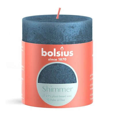 Bolsius Bolsius Schimmer Stubkerze 8x6,8 cm Blau