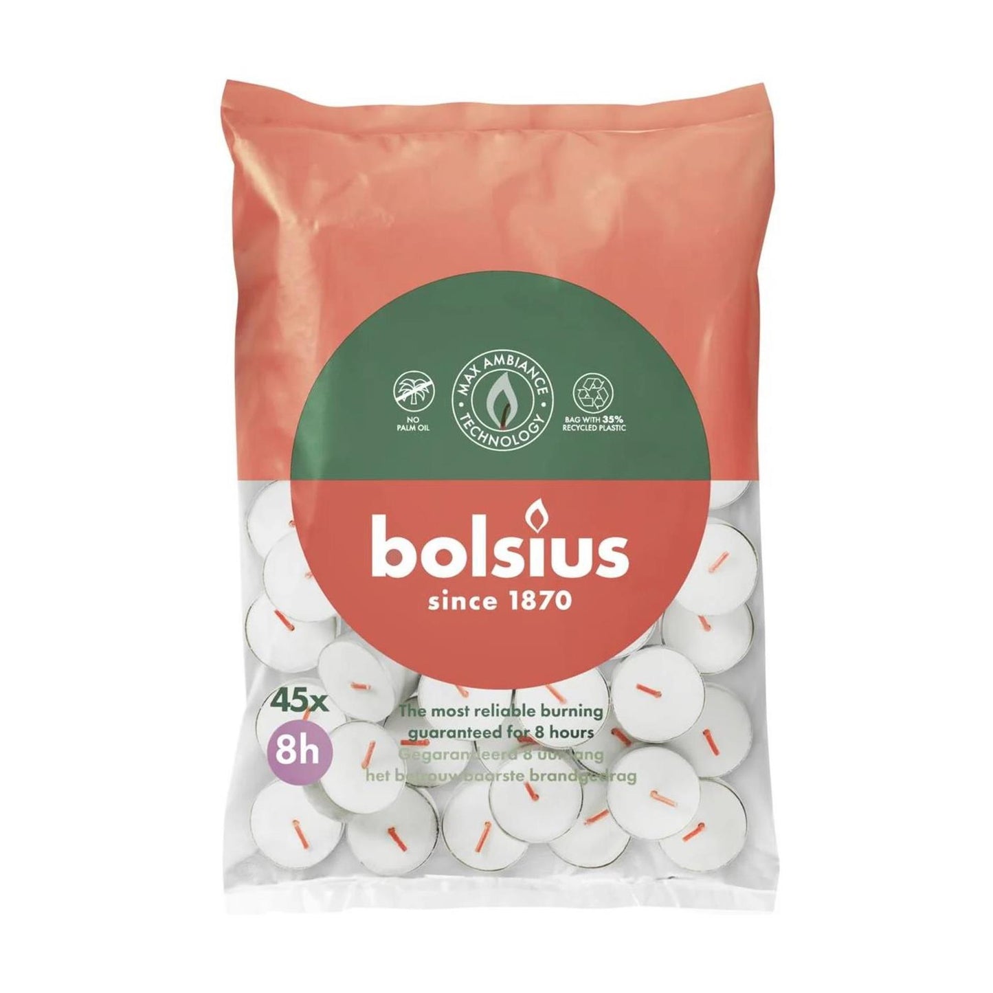 Bolsius Teelight 8-Stunden-Tasche 45