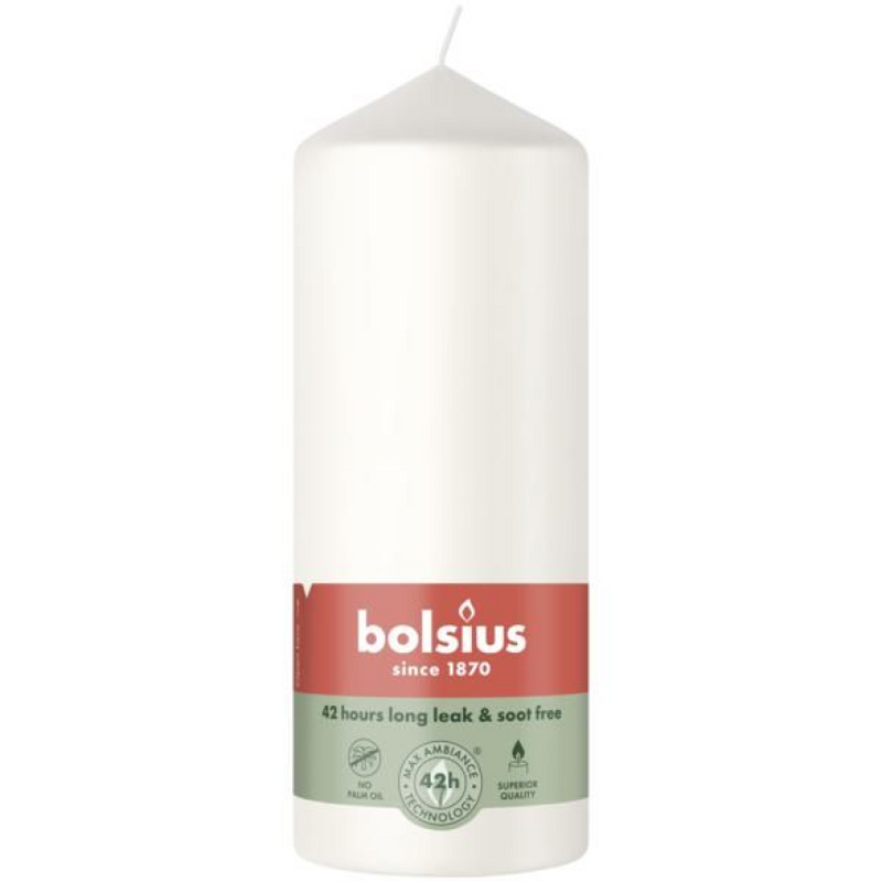Bolsius Stumpenkerze 120 58 Wolkenweiß