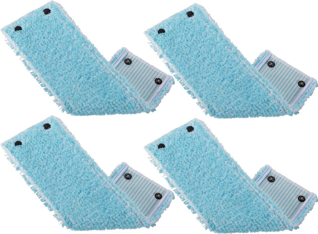 Leifheit Clean Twist M Combi Clean M Bodenwischer-Ersatztuch mit Druckknöpfen superweich 33 cm 4er-Set