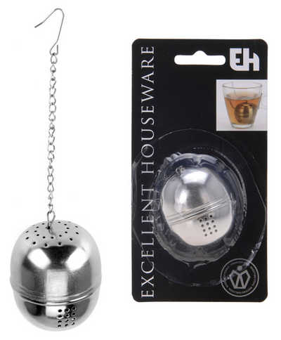 Excellent Houseware Teesieb Ei aus Edelstahl mit Kette