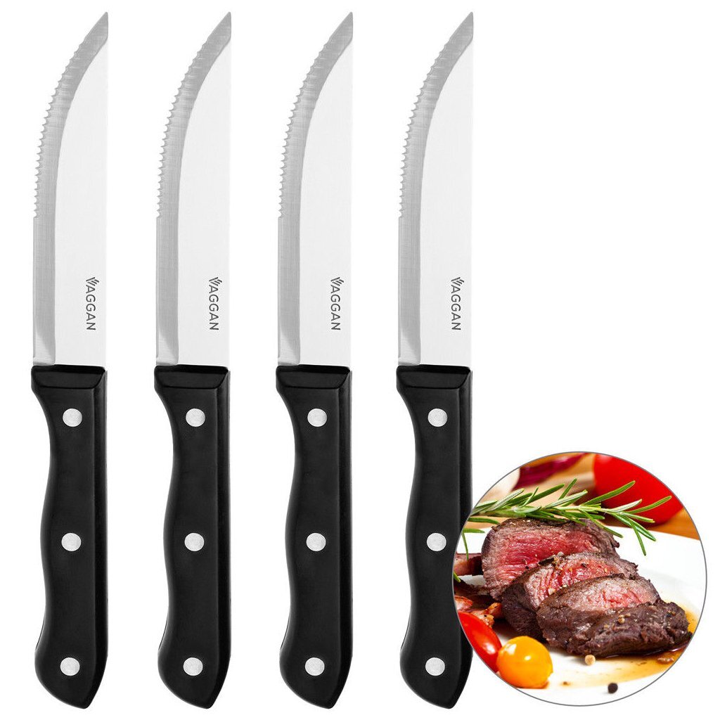 Vaggan Steakmesser 4 Stück Edelstahl schwarz