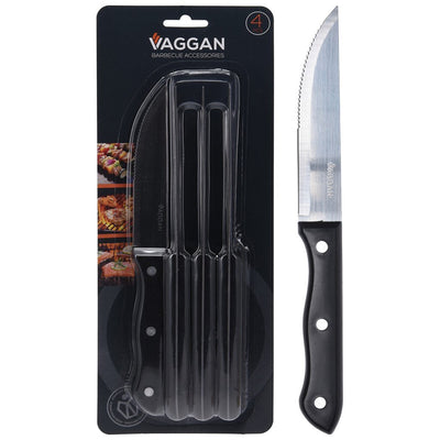 Vaggan Steakmesser 4 Stück Edelstahl schwarz