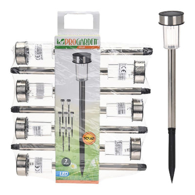 Pro -Gartengarten Solarlamp 360 mm Edelstahlset von 7 Teilen