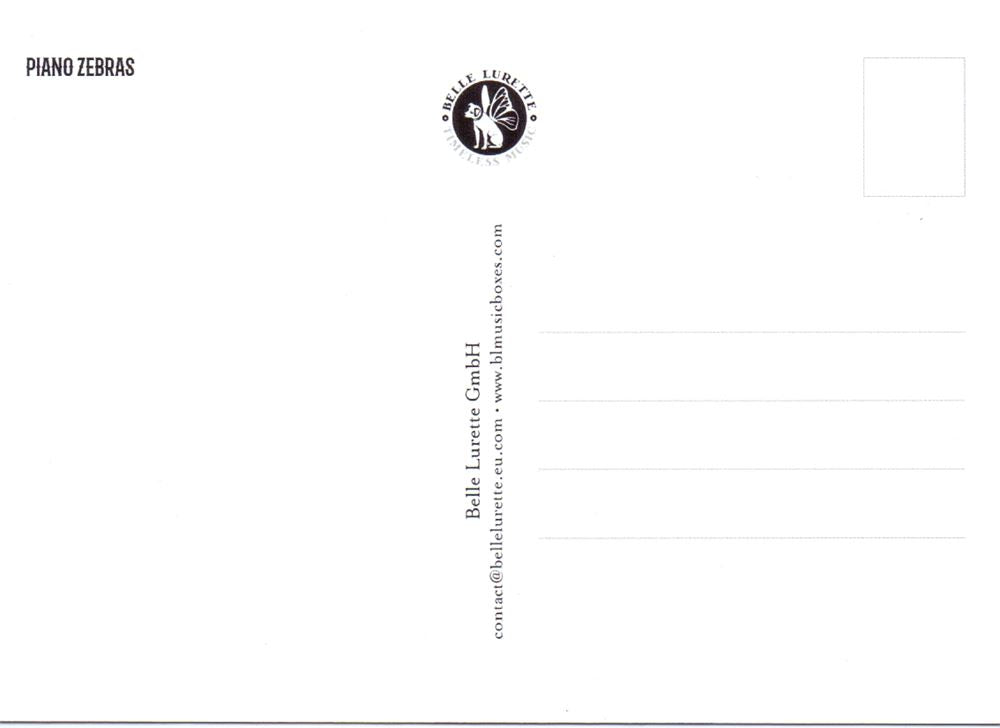 Ansichtskarte cd03: Klavier Zebra 6-tlg