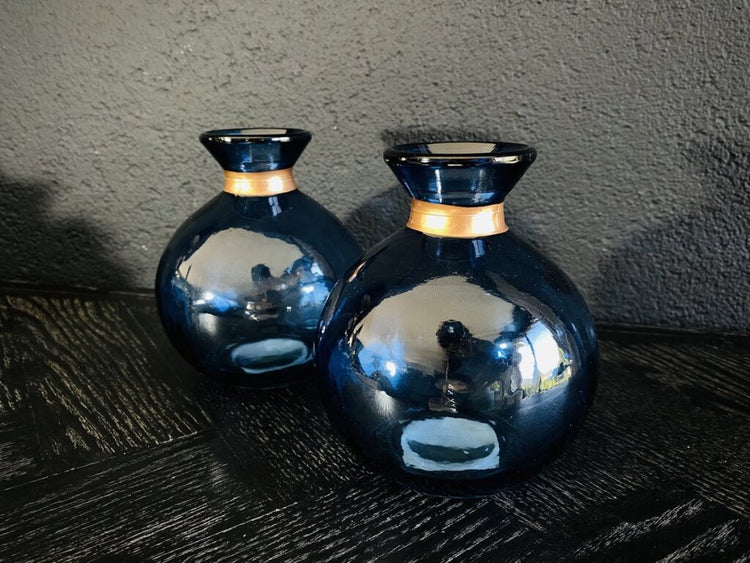 Verschiedenes Countryfield Vase Babets Blue Copper 13x11x11cm