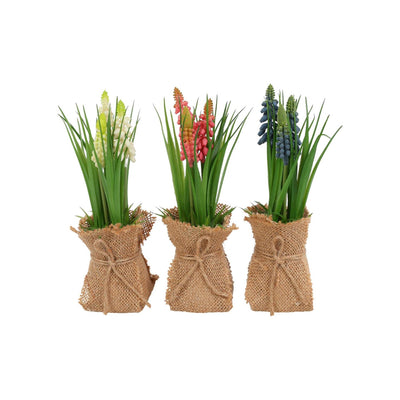 Countryfield Kunstblume im Topf Muscari H20cm
