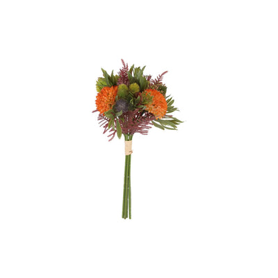 Künstlicher Blumenstrauß von Countryfield, Dhalia-Mischung, Orange, H25 cm