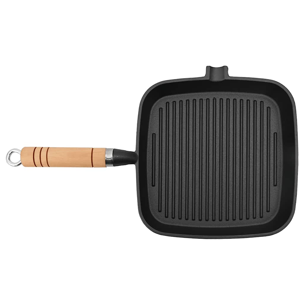 Vidaxl -Grillpfanne mit Gusseisen aus Holzgrenze 20x20 cm