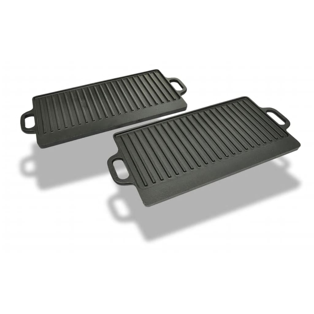 Vidaxl Grillplatte Gusseisen doppelt 38x23 cm 2 Sts