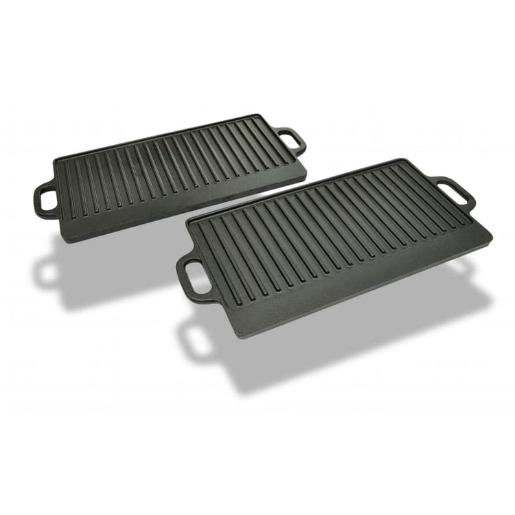 Vidaxl Grillplatte Gusseisen doppelt 38x23 cm 2 Sts