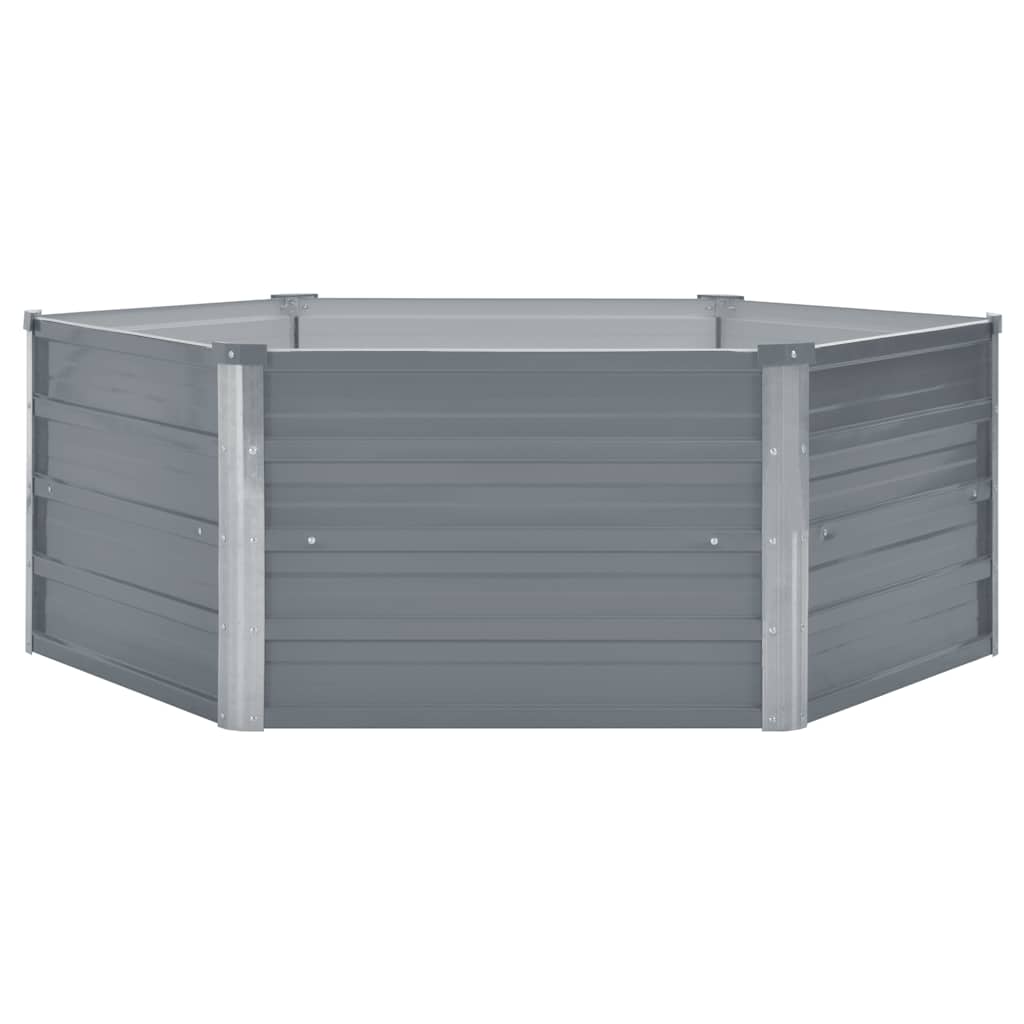 VIDAXL -Pflanzer erhöht 129 x 129 x 46 cm verzinkter Stahlgrau grau