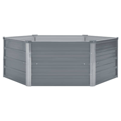 VIDAXL -Pflanzer erhöht 129 x 129 x 46 cm verzinkter Stahlgrau grau