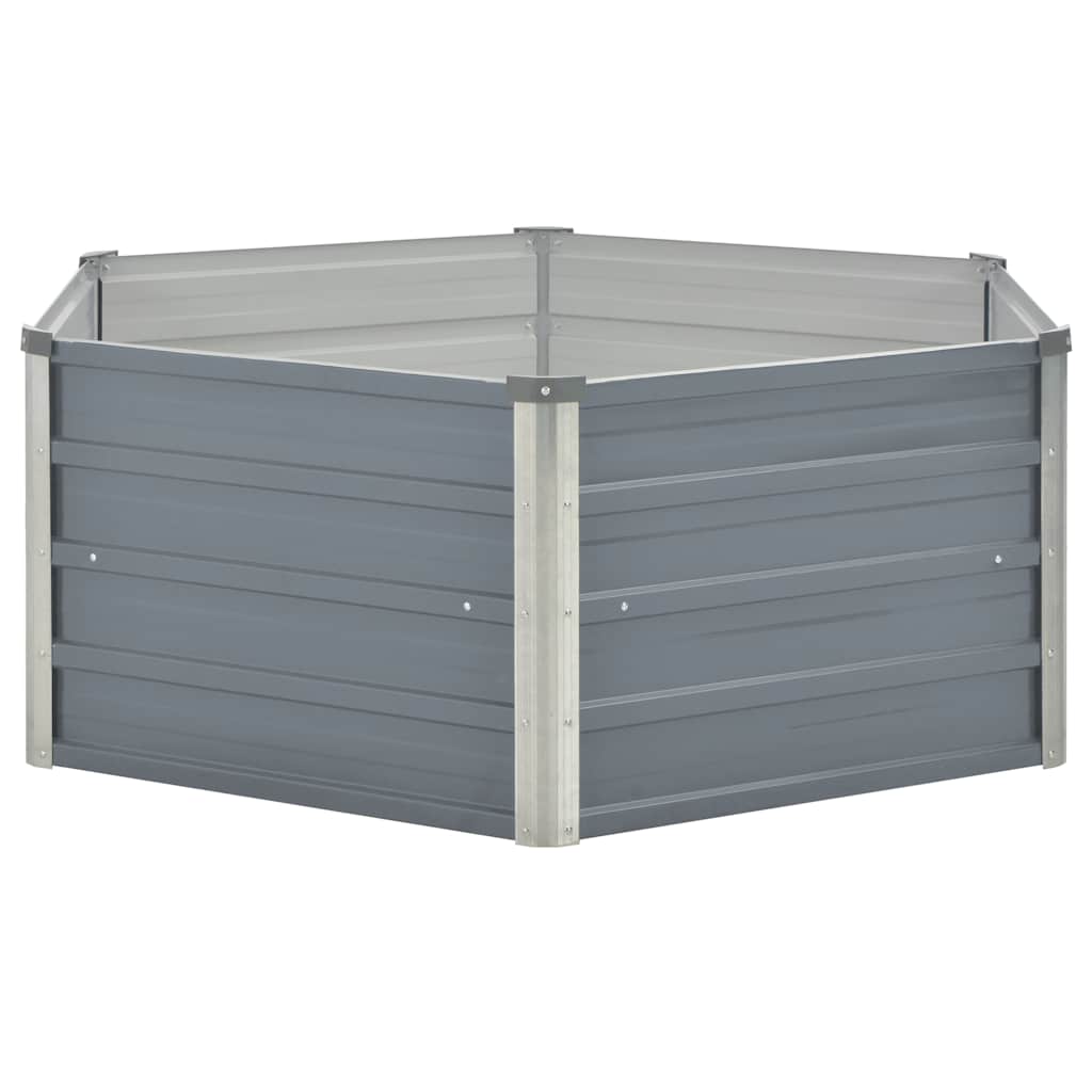 VIDAXL -Pflanzer erhöht 129 x 129 x 46 cm verzinkter Stahlgrau grau
