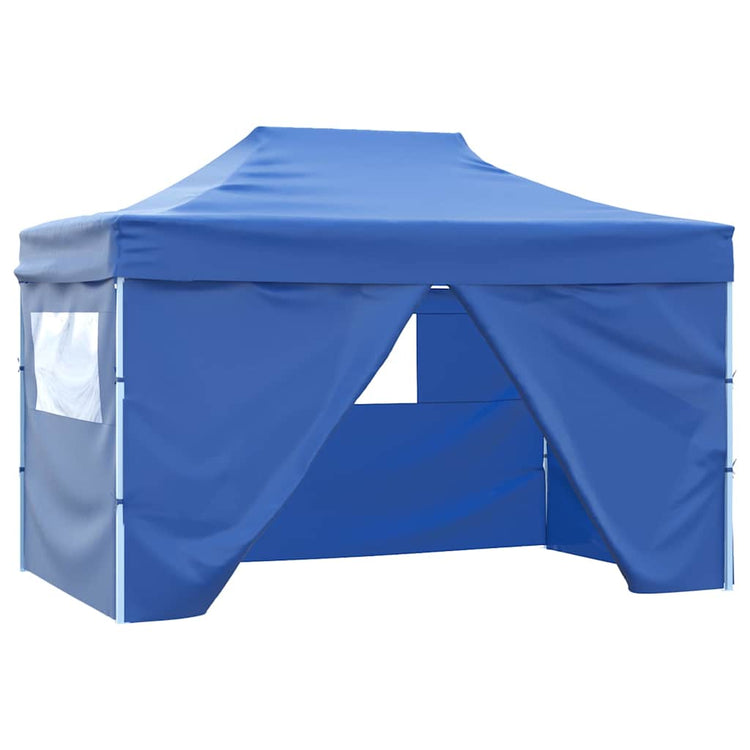 VIDAXL-Klappzelt Popup mit 4 Seitenwänden 3x4,5 m blau