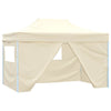 Vidaxl Faltzelt Popup mit 4 Seitenwänden 3x4,5 M Creme Weiß