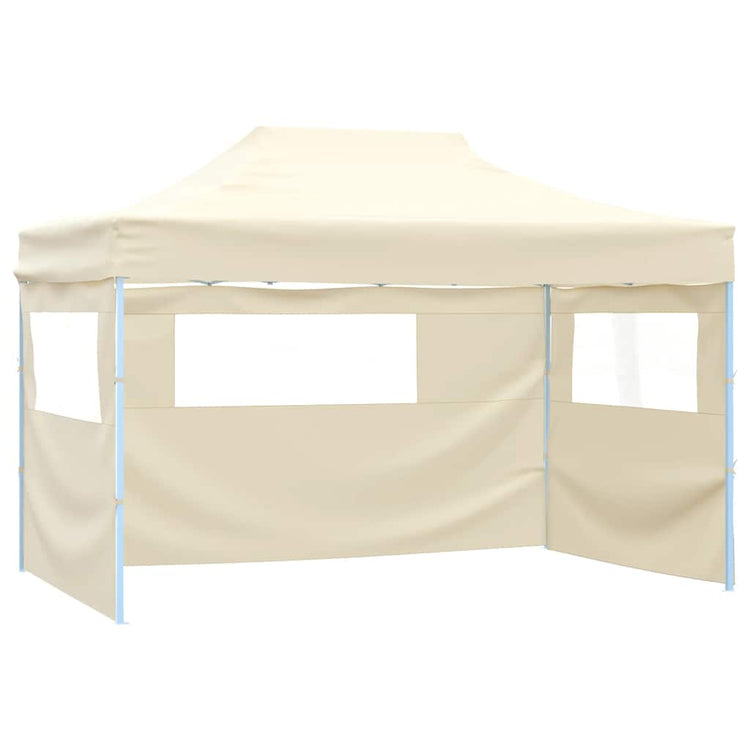 Vidaxl Faltzelt Popup mit 4 Seitenwänden 3x4,5 M Creme Weiß